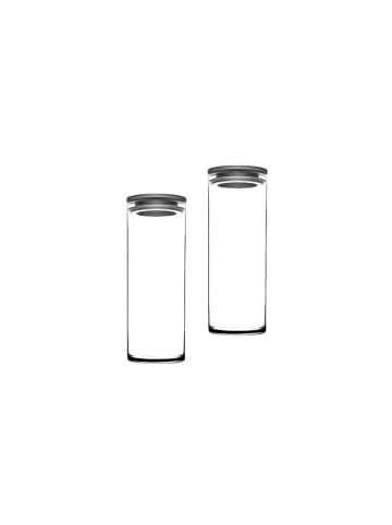 Pasabahce Pasabahce Vorratsgläser 2er Set  transparentem Design, 1300ml, in Grau