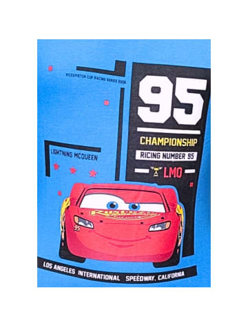 Disney Cars 2er-Set: T-Shirt Disney Cars Lightning McQueen in Blau-Weiß