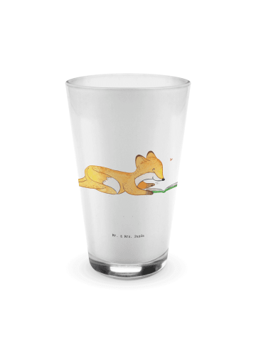 Mr. & Mrs. Panda Glas Fuchs Lesen ohne Spruch in Transparent