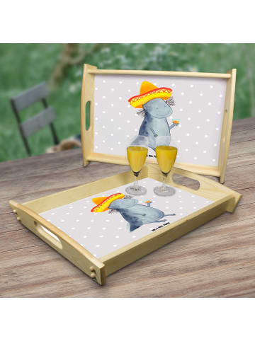Mr. & Mrs. Panda Tablett Axolotl Tequila ohne Spruch in Grau Pastell