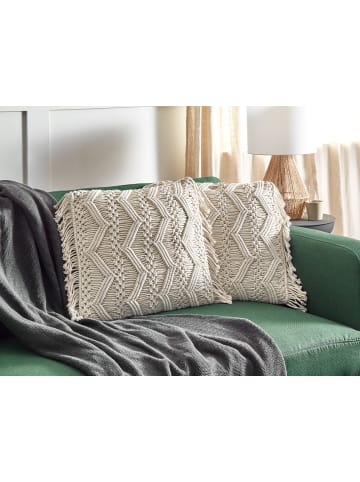 Beliani 2er-Set Dekokissen KIRIKKALE in Beige