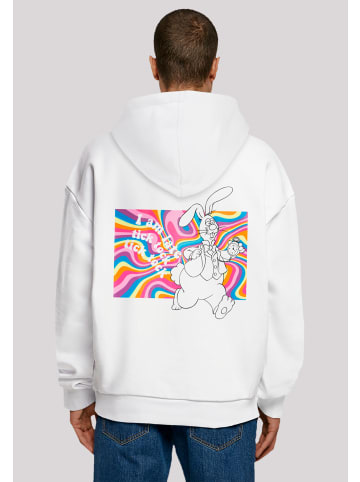 F4NT4STIC Ultra Heavy Hoodie Alice im Wunderland Uhr Hase in weiß