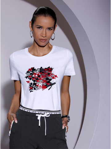 creation L Rundhalsshirt in weiß-rot-bedruckt