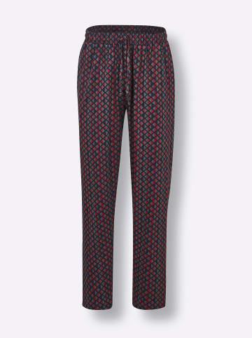WITT WEIDEN Hose lang in schwarz-dunkelrot-bedruckt