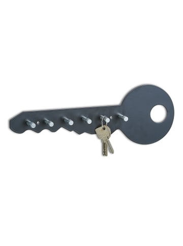 Zeller Schlüsselanhänger, 6 Haken, Farbe schwarz in Schwarz, 4 x 12 x 35 cm