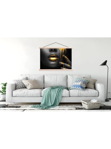 MuchoWow Poster mit Leiste Gesicht gold schwarz (BxH)