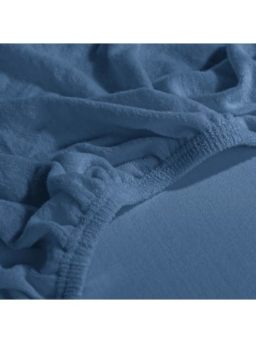 Erwin Müller Frottee Boxspring-Spannbettlaken Füssen in blau