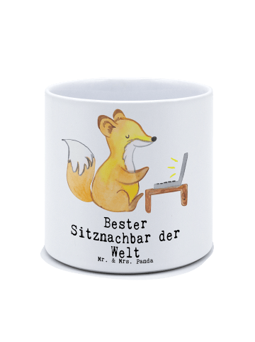 Mr. & Mrs. Panda XL Blumentopf Fuchs Bester Sitznachbar der Welt... in Weiß