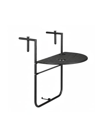 relaxdays Balkonhängetisch Bastian in Schwarz - (B)60 x (T)40 cm