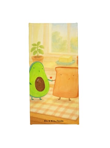 Mr. & Mrs. Panda Strandtuch Avocado Toast Design ohne Spruch in Gelb Pastell