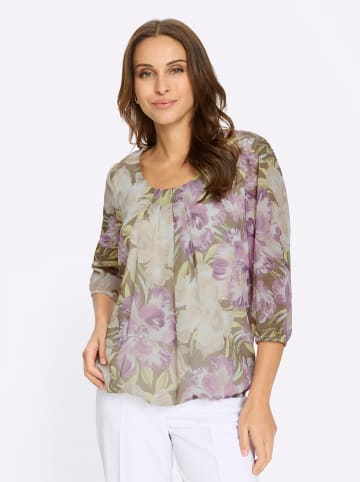 WITT WEIDEN Georgette-Bluse in pistazie-orchidee-bedruckt