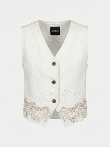 KOROSHI Bestickte Frauenweste in weiß