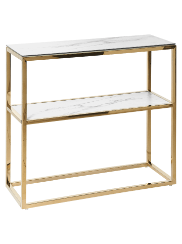 Beliani Konsolentisch AZUSA in Weiß/Gold - (W) 80 x (H) 78 x (L) 30 cm