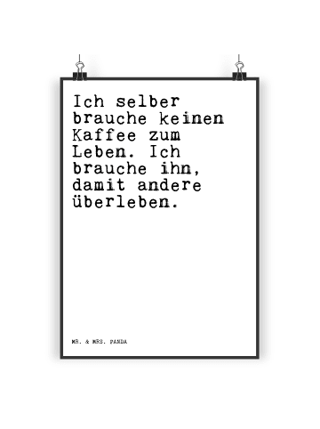 Mr. & Mrs. Panda Poster Ich selber brauche keinen... mit Spruch in Weiß