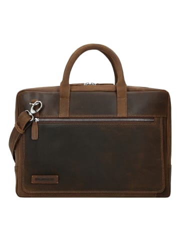 Plevier coventry Aktentasche Leder 41 cm Laptopfach dunkelbraun