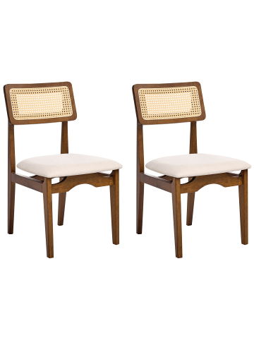 Beliani 2er-Set Esszimmerstuhl RUBONIA in Braun