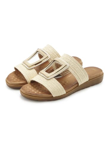 Vivance Pantolette in beige/goldfarben
