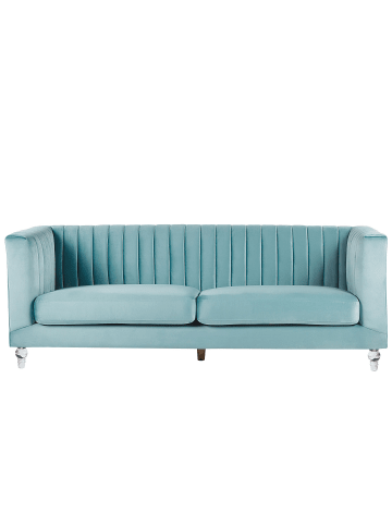 Beliani 3-Sitzer Sofa ARVIKA in Blau/Transparent - (W) 204 x (H) 75 x (L) 78 cm