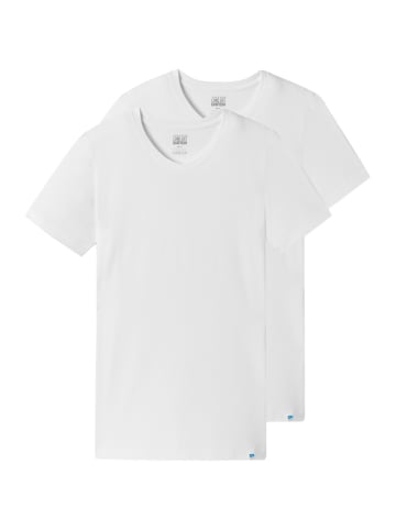 Schiesser Unterhemd / Shirt Kurzarm Long Life Cotton in Weiß