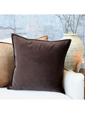 Chic Antique Aix Kissebezug Velour 50x50cm in mokka