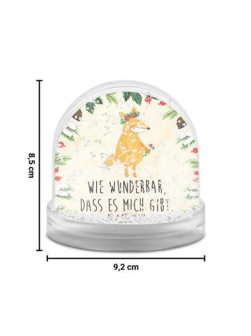 Mr. & Mrs. Panda Weihnachts Schneekugel Fuchs Blumen mit Spruch in Naturpapier