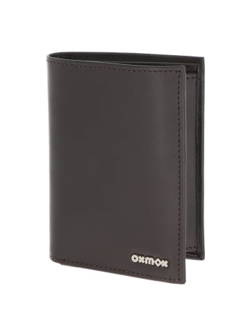 oxmox Leather Geldbörse RFID Schutz Leder 10 cm braun-pure 2.0metal square