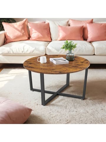 VASAGLE Couchtisch Dacey-old in Vintagebraun-Schwarz - (B)88 x (H)47 x (T)88 cm