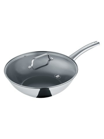 Berndes Wokpfanne 30 cm, inkl. Glasdeckel, b.brilliant, Edelstahl in poliert