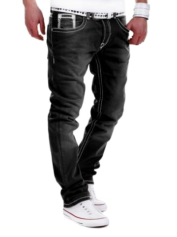 behype Jeanshose Stitch in schwarz