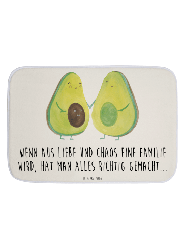 Mr. & Mrs. Panda Badvorleger Avocado Pärchen mit Spruch in Weiß