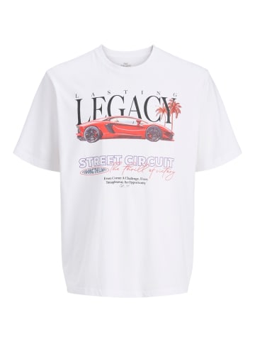 JACK & JONES Junior T-Shirt Locker geschnitten Jorphoto in bright white car