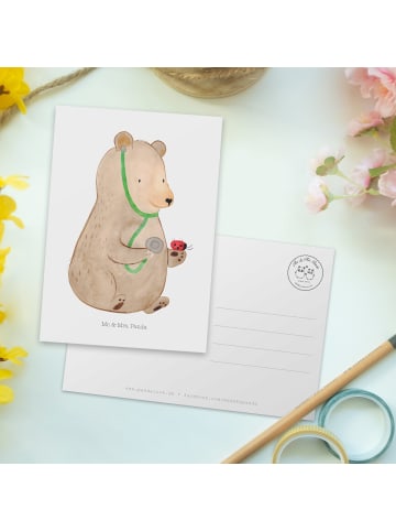 Mr. & Mrs. Panda Grußkarte Bär Arzt ohne Spruch in Weiß