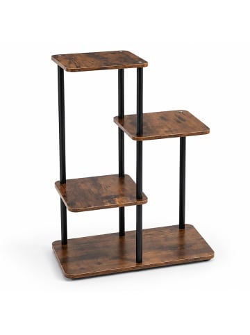 relaxdays Pflanzenständer in Schwarz/ Braun - (B)48 x (H)65 x (T)24 cm
