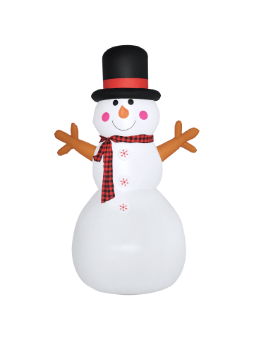 HOMCOM Aufblasbare Weihnachtsdekoration-100B x 80T x 182H cm-Weiß+Schwarz