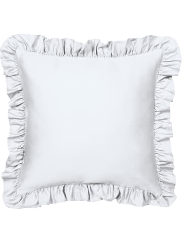 Erwin Müller Mako-Satin Kuschelkissenbezug mit Volant Landshut in weiß - kochfest