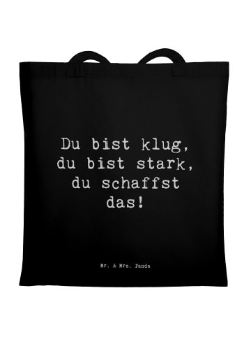 Mr. & Mrs. Panda Shopping Tasche Spruch Erster Schultag Motivati... in Schwarz