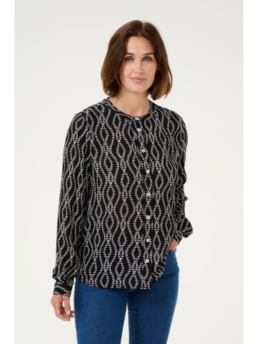 Kaffe Langarm - Hemd KAjaden Regular fit in Black/Chalk Print