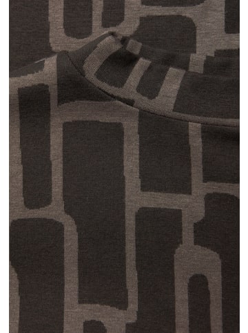 Street One Print Shirt mit Tunnelzug in Braun