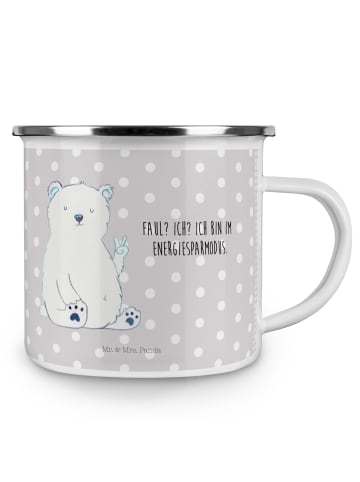 Mr. & Mrs. Panda Pott Eisbär Faul mit Spruch in Grau Pastell