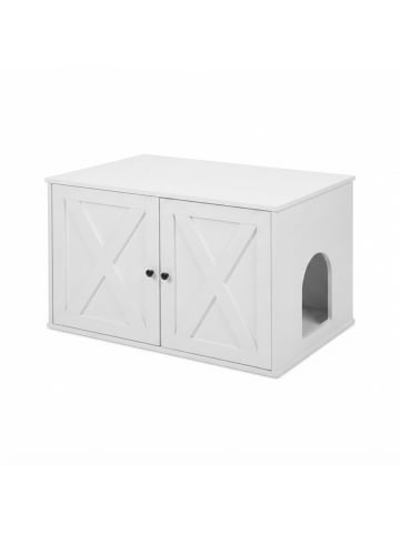 relaxdays Katzenschrank in Weiß - (B)80 x (H)50 x (T)53 cm