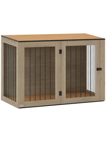 Pawhut Hundekäfig Eiche 106B x 60T x 76H cm