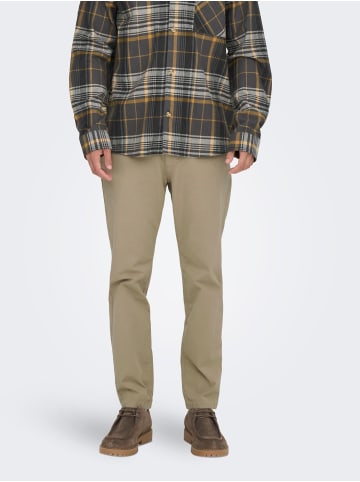 Only&Sons Hose Chino Basic Reißverschluss Gesäßtaschen in Beige