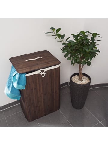 relaxdays 2 x Wäschekorb in Braun - (B)43,5 x (H)65,5 x (T)33,5 cm