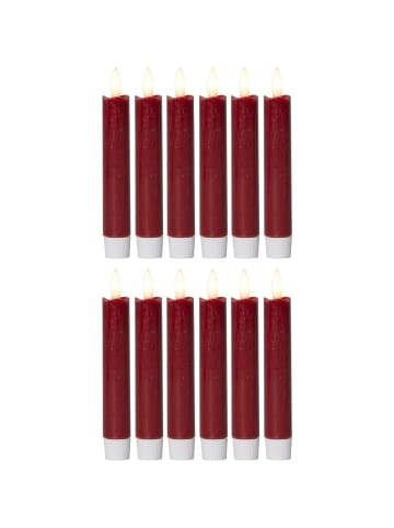 Novaliv Novaliv Stabkerzen LED mit Timer ROT 12 Stück Indoor 6 Stunden ECHTWAC in Rot