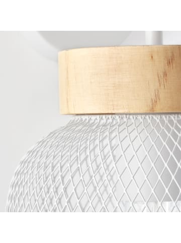 Brilliant Wandlampe, 26,5 cm, 1x E27, Metall/Holz, weiß/braun