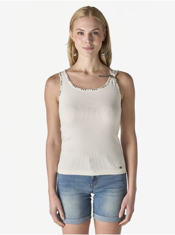 KOROSHI Damen-Tanktop mit Glitzer in weiß