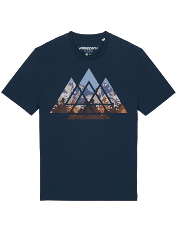 wat? Apparel T-Shirt Geometric Landscape in Dunkelblau