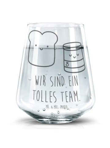 Mr. & Mrs. Panda Glas Toast Marmelade mit Spruch in Transparent