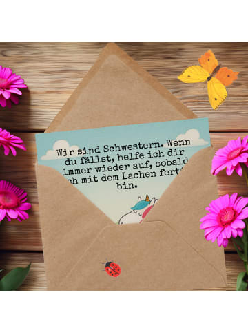 Mr. & Mrs. Panda Glückwunschkarte Einhörner Umarmen Design mit S... in Weiß