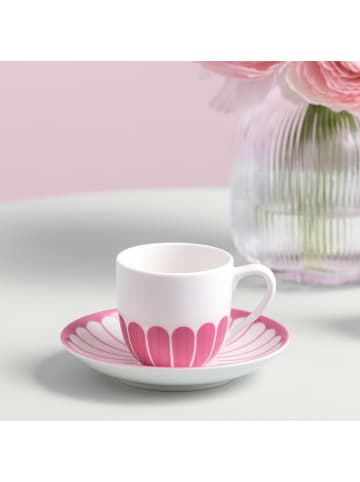 Villeroy & Boch 6er Set Espressotassen mit Untertassen Fleur Couleur 70 ml in Cassis